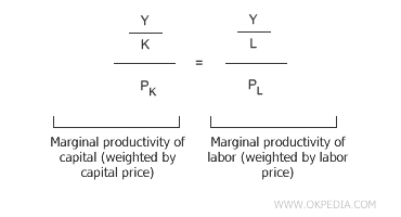 IGUALDAD ENTRE LAS PRODUCTIVIDADES MARGINALES DE LOS FACTORES